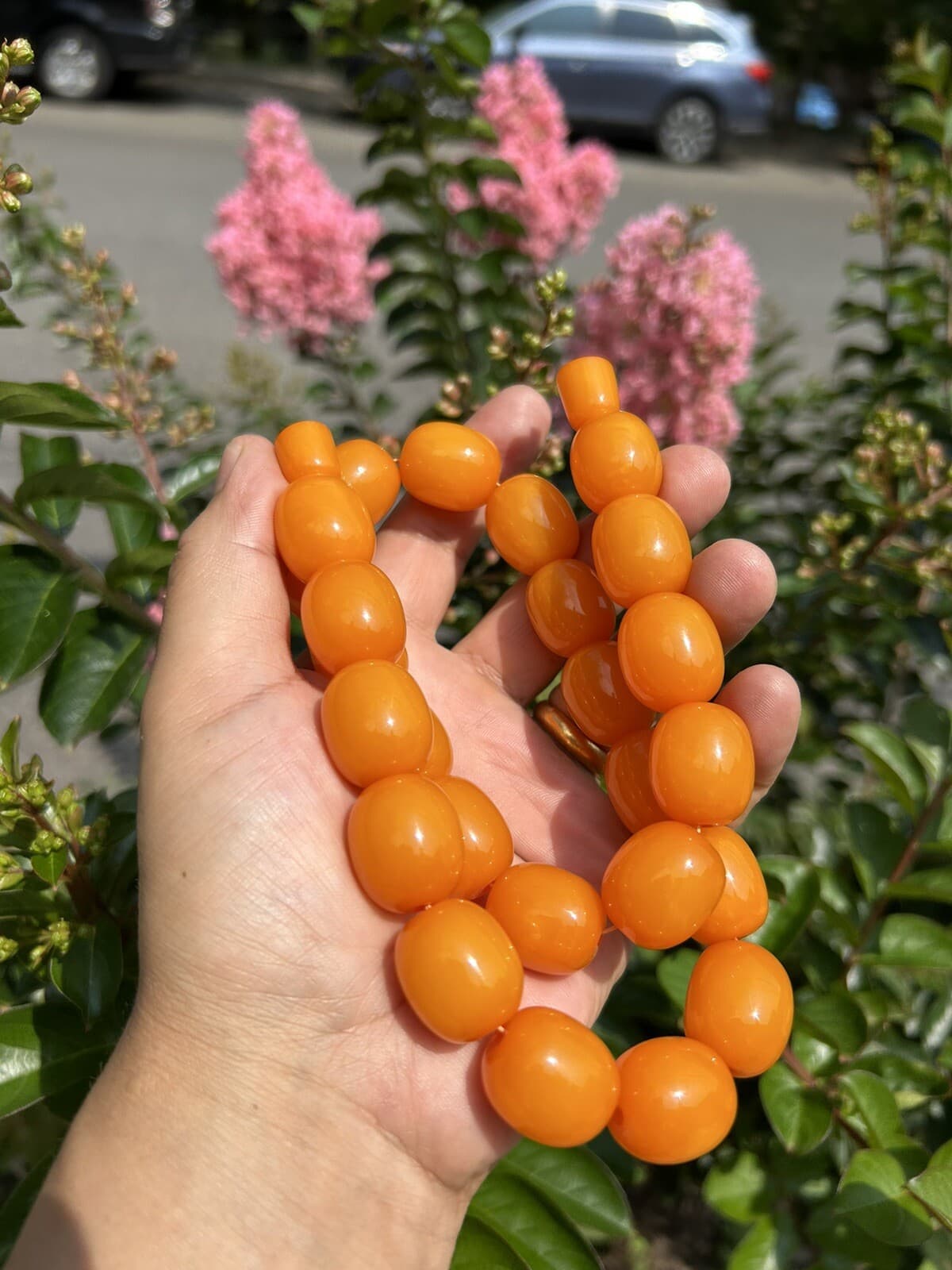 Vintage style  Amber  Resin beads handmade Necklace from Nepal. 4