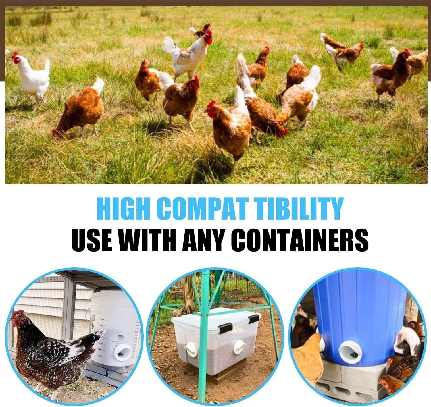 DIY Automatic Chicken Feeders No Waste Rain Proof Poultry Feeder W/ 4 port 2