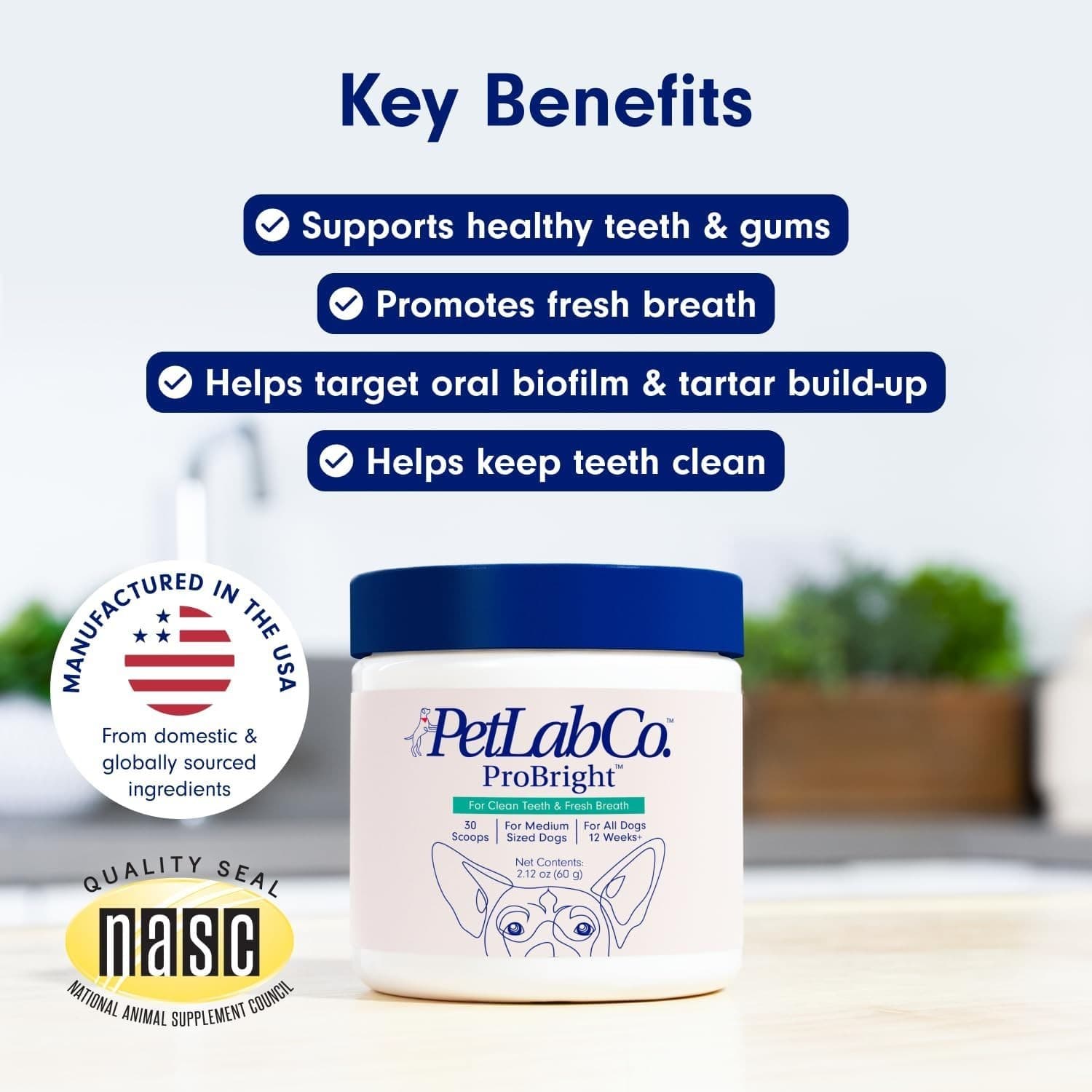 PetLab Co. ProBright Dental Powder - Dog Breath Freshener - Teeth Cleaning Ma 3