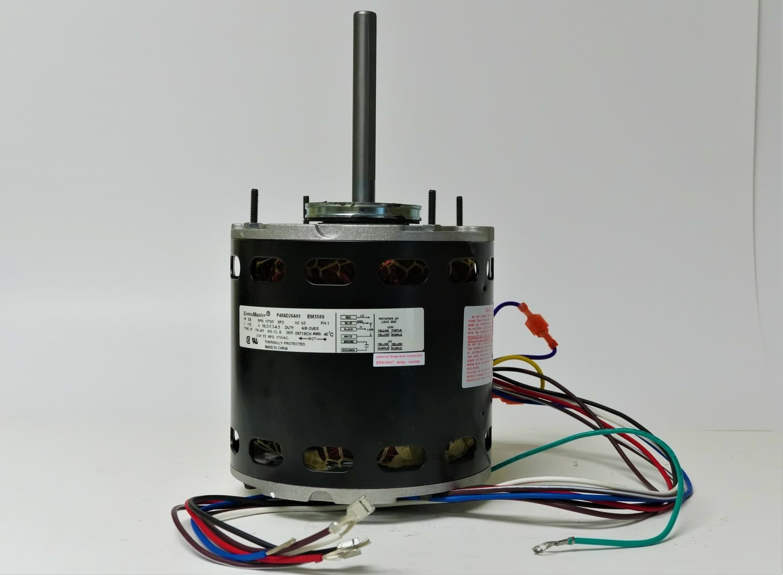 HVAC Blower Fan Motor 3/4 HP 1075 RPM 115 Volts for Fasco D728 with Capacitor 2