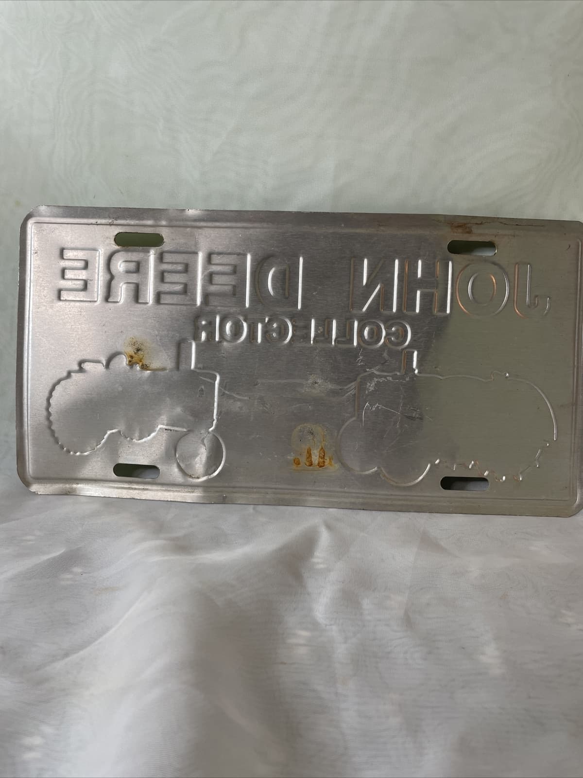 John Deere Tag license plate green Yellow Collector Tag Tractor Truck 3