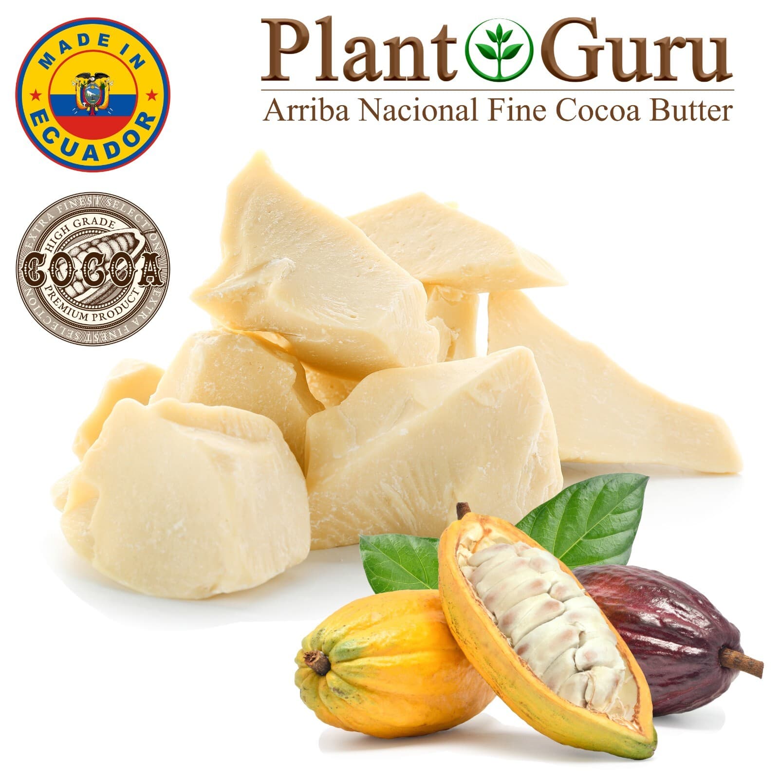 Raw Cocoa Butter 100% Pure Natural Unrefined Organic FOOD GRADE Cacao Bean Bulk