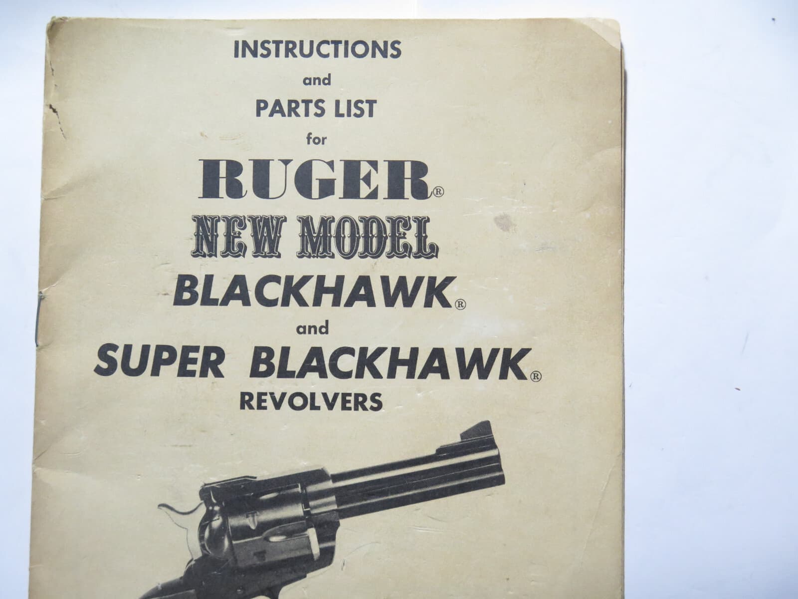 VINTAGE Instruction manual Ruger New Model Blackhawk Super Blackhawk Revolvers 2