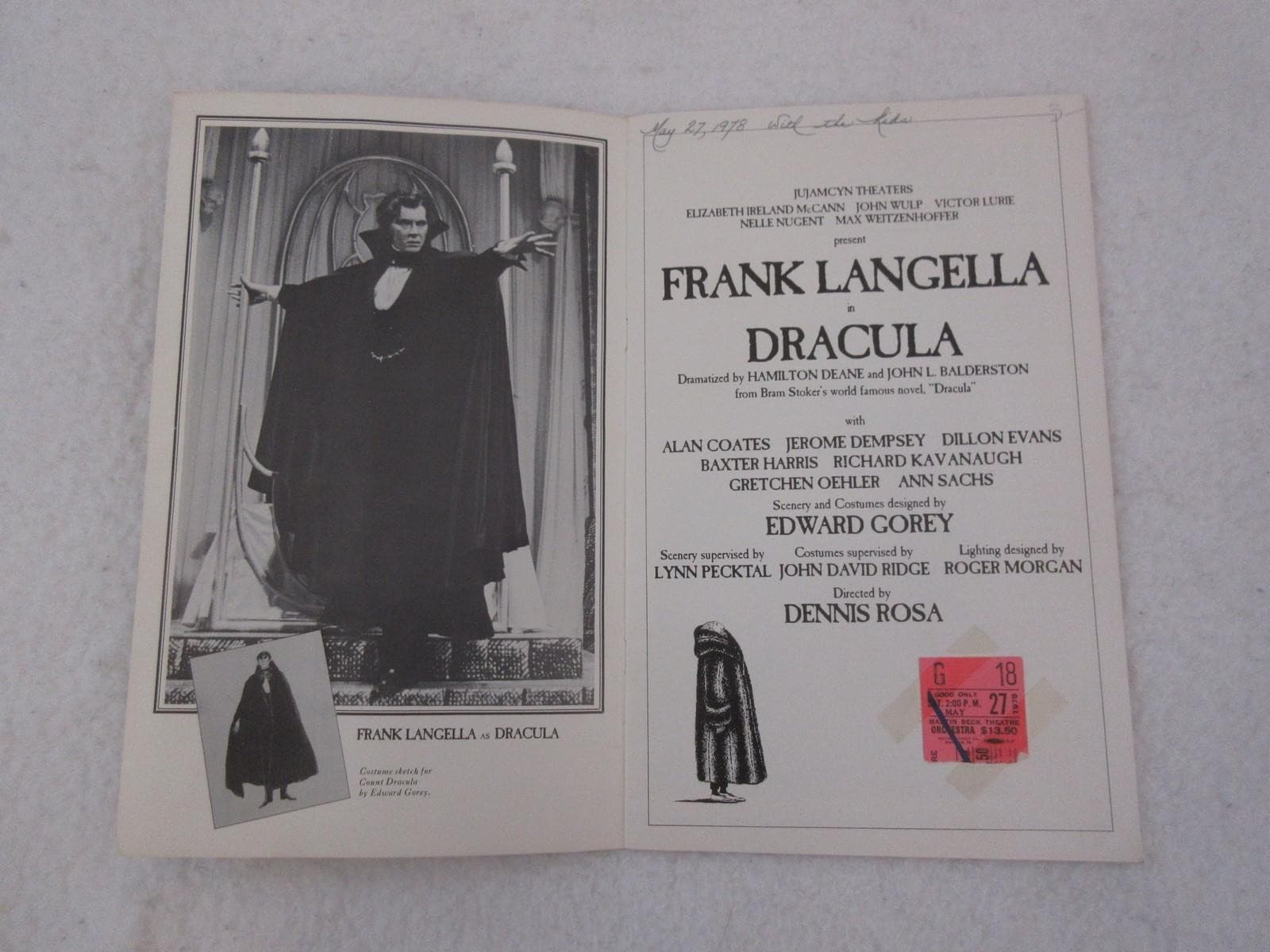 DRACULA Frank Lagella Edward Gorey 1978 with an AUTOGRAPH by Richard Kavanaugh 3