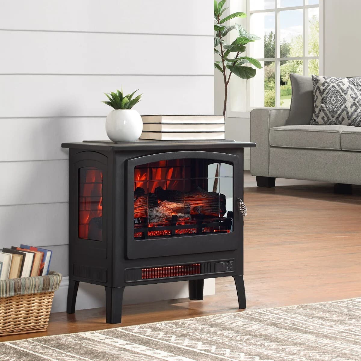 Infrared Electric Fireplace Stove Heater, 5,200 BTU, 26.7"x14.5"x22.6" CSCESH-1 3