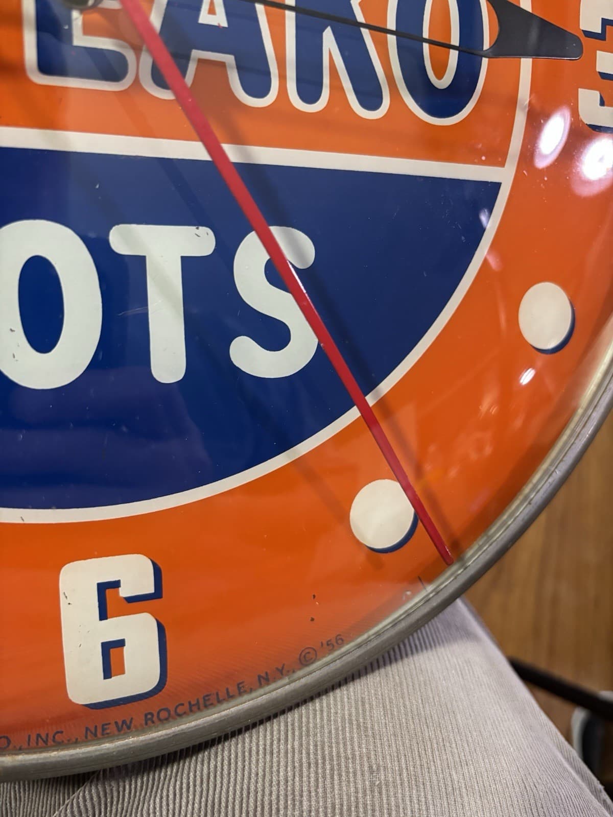 Vintage Original Working Arpeako Hots Hotdogs Franks Rochester NY Pam Clock Sign 3