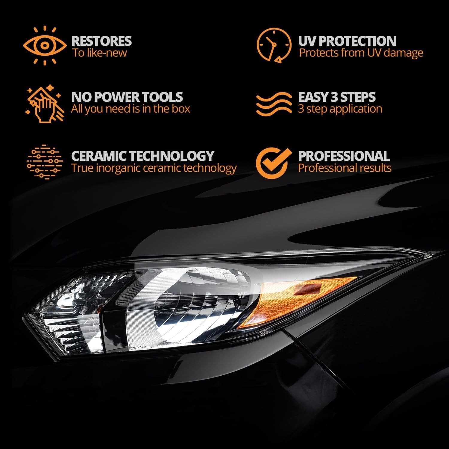 CERAKOTE® Ceramic Headlight Restoration Kit - Maximum Strength Oxidation Remover 3