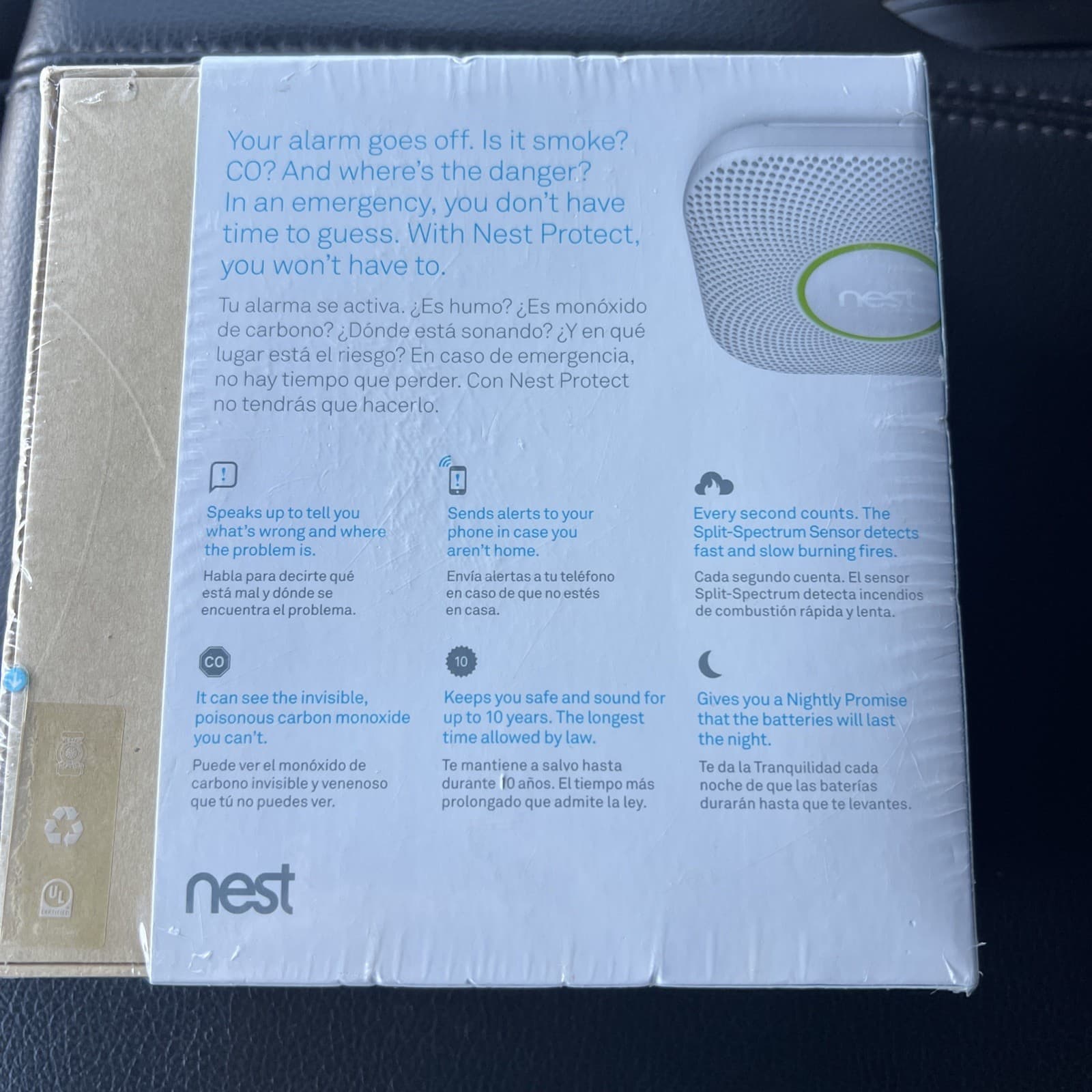 Google Nest Protect Smoke Alarm Smoke Carbon Monoxide Detector S3000BWES SEALED 2