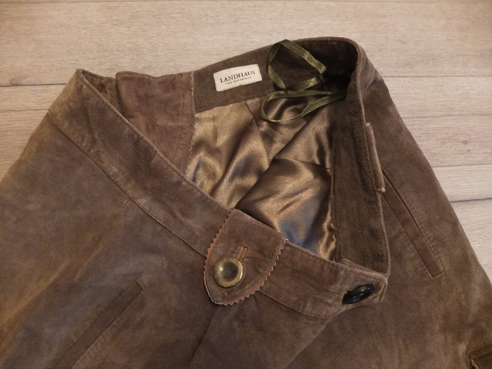 Country C&A Naturally Leather Pants Size 44 Top Green Traditional Style 3