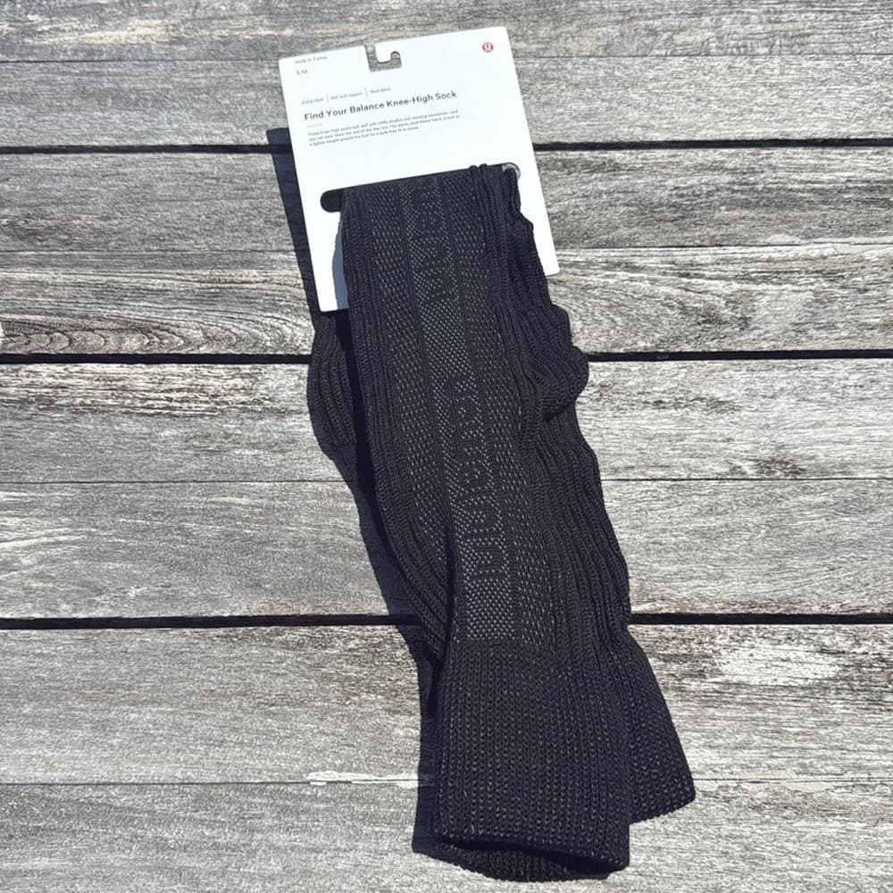 Lululemon Find Your Balance Knee High Sock black leg warmer nwt Small/Medium NWT 6