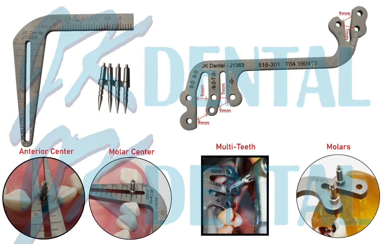 Dental Gauge Implant Surgical Drilling Guide Locator Parallel Depth Pin