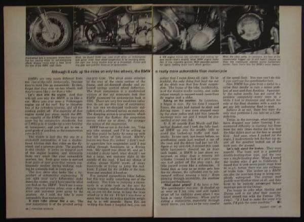 BMW R69US Coast-To-Coast Motorcycle 1968 vintage Road Test article 2