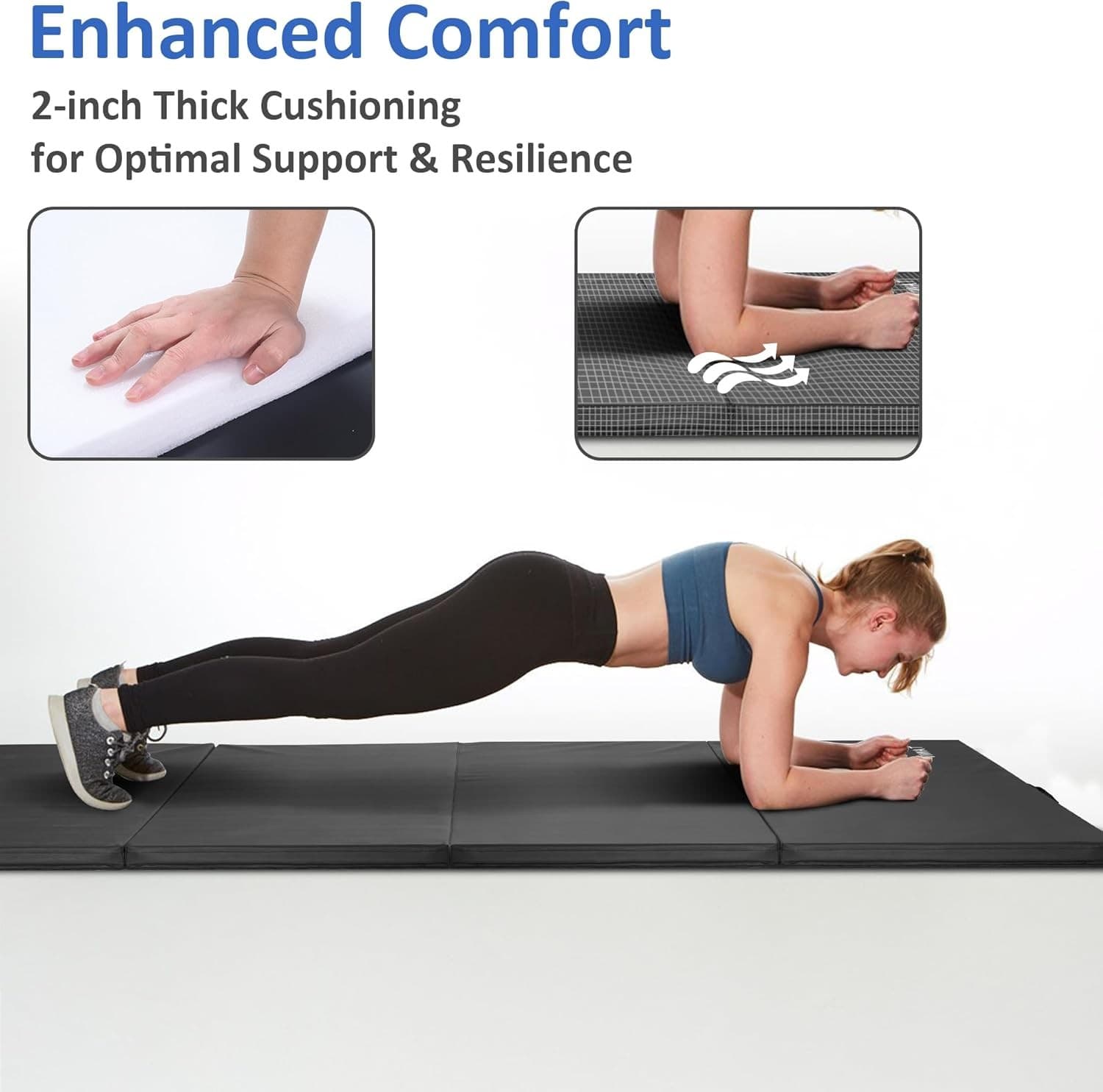 Gymnastics Mat 4 ft × 10 ft × 2 in thick tumbling mat 6