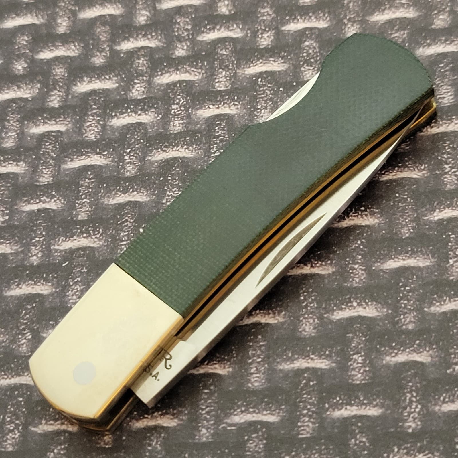 Valor 354 Lockback Knife Made In Japan Green Micarta Handles 440 SS Blade 2
