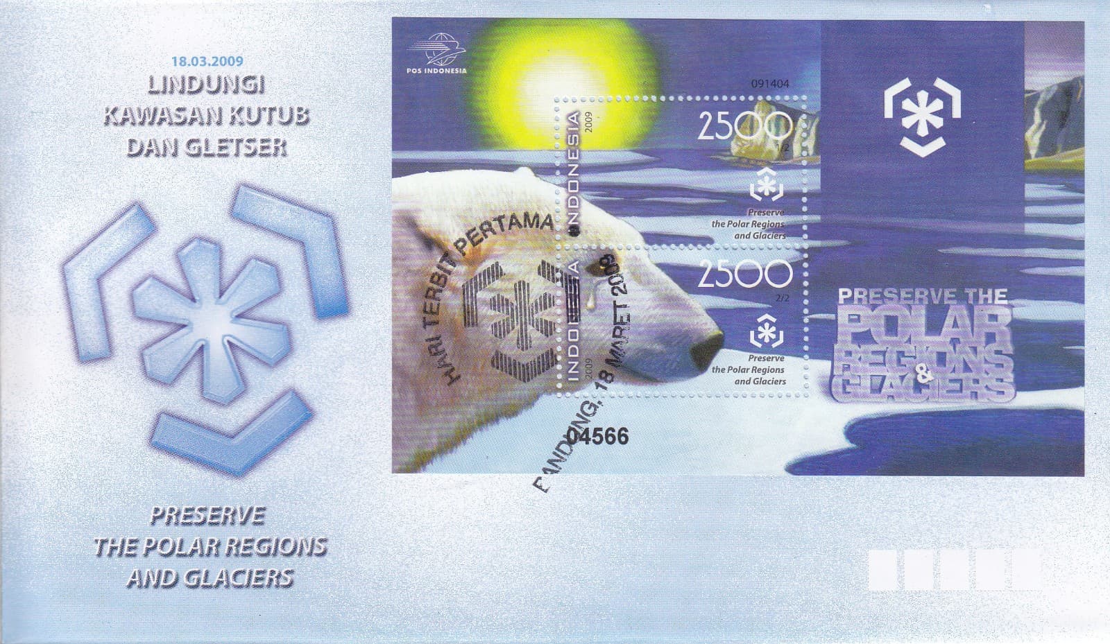 Indonesia - Indonesie Issue 2009-03-18 (FDC) Polar Bear