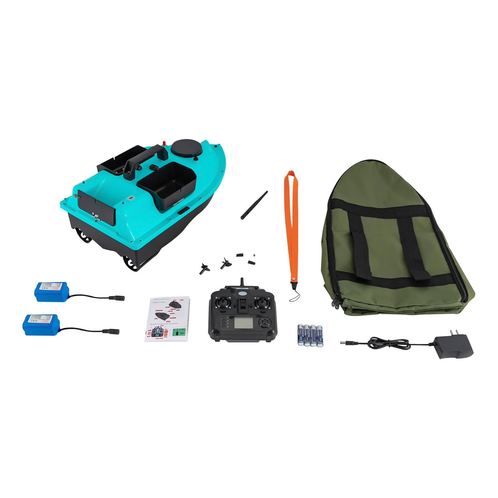 2* 5200mAh RC Fishing Bait Boat 600m Dual Motor For Sea Lake River LED Light 5