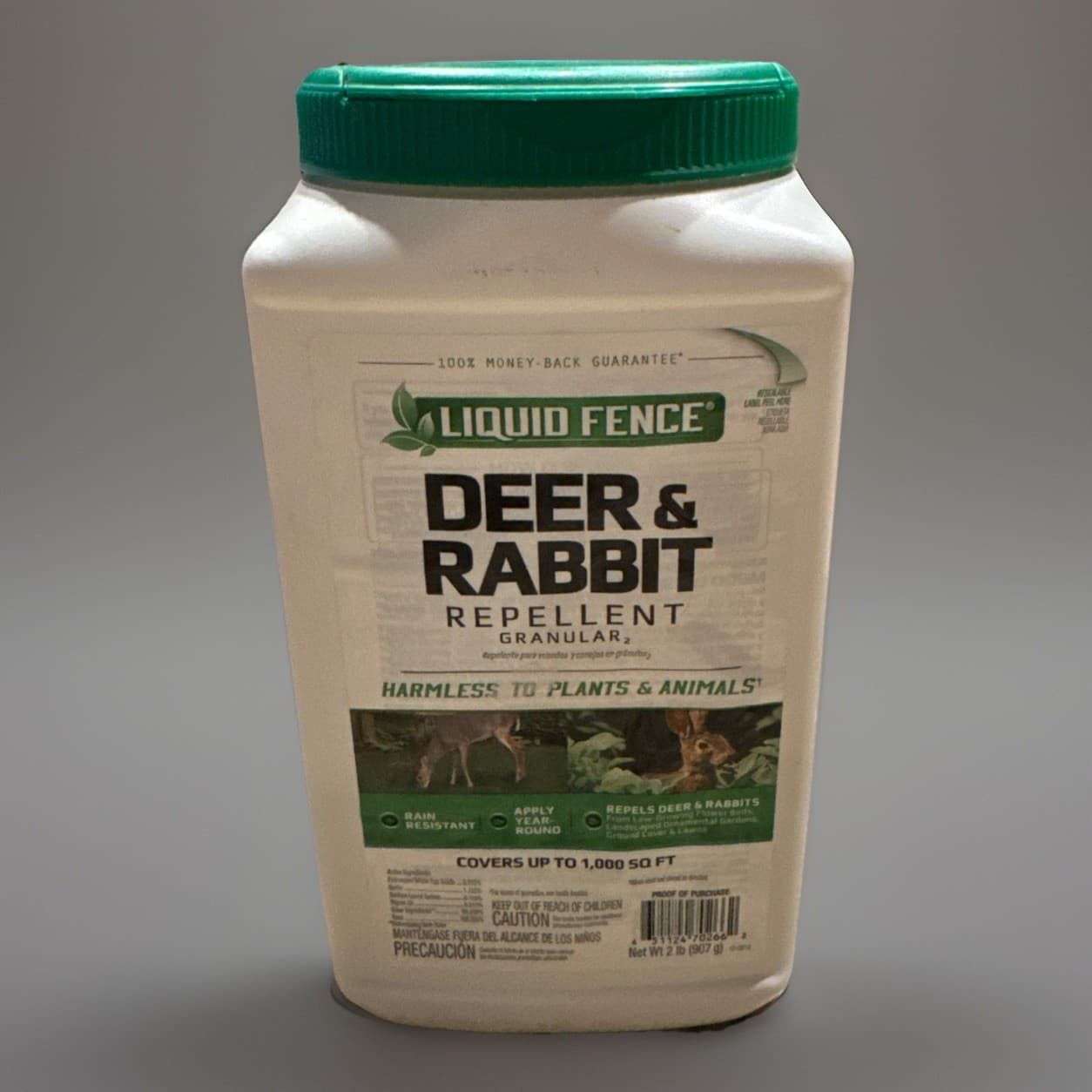 Liquid Fence, Deer & Rabbit Repellent Granular, 2-Pound Covers 1,000 Square Feet