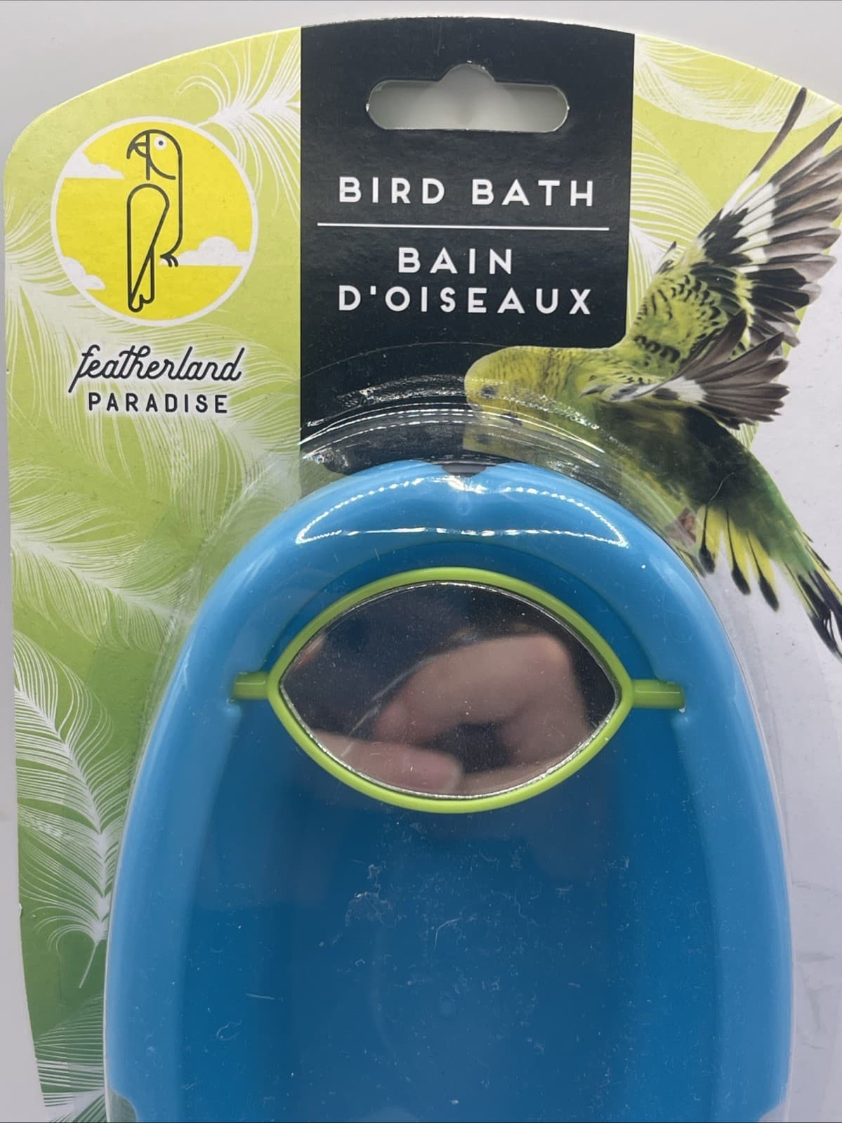 Caitec Featherland Paradise Birdie Bird Bath Tub For Small Birds With Mirror New 2