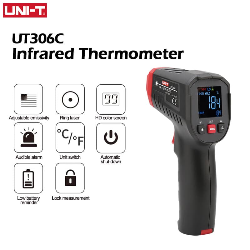 UNI-T Digital Infrared Thermometer Temperature Gun Laser Thermal Sensor 500℃ 4