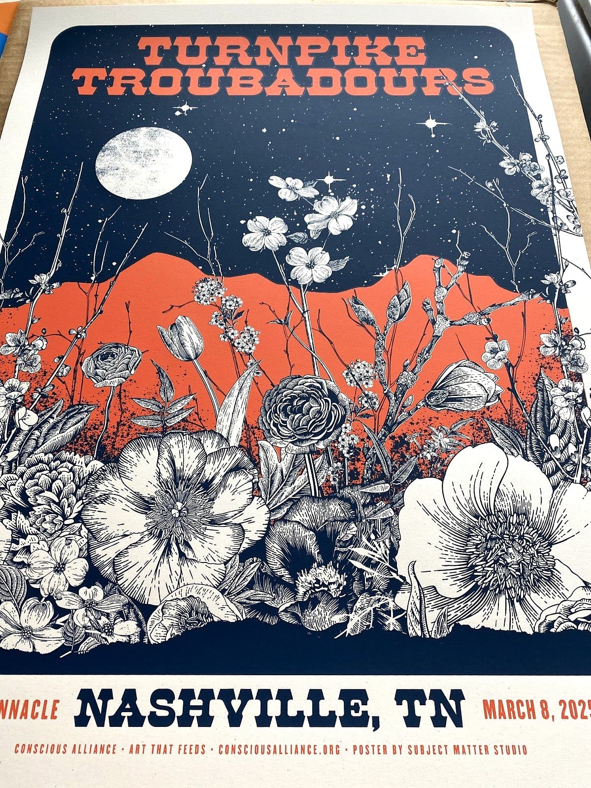 AUTHENTIC TURNPIKE TROUBADOURS POSTER Nashville TN March 8 2025 AP S/N #/15 6