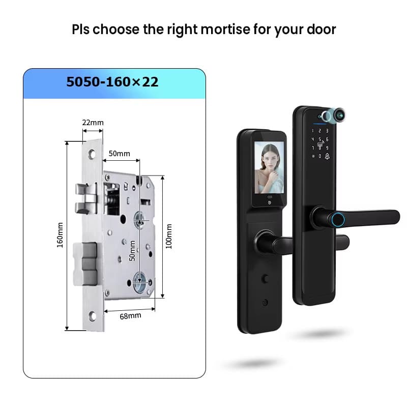 Tuya Wifi Smart Door Lock Electronic Digital Lock with Biometric Fingerprint Cam
