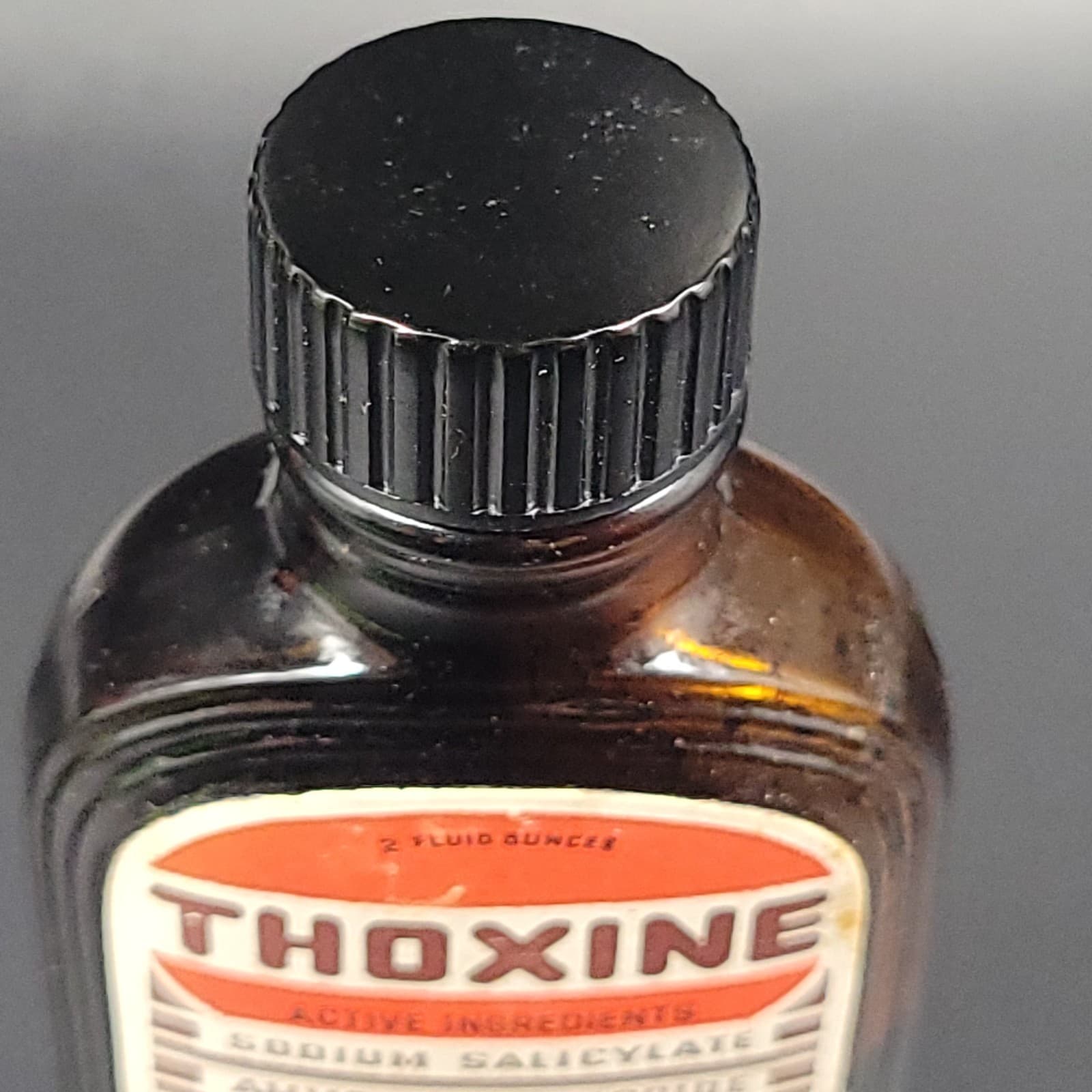 Thoxine Cough Syrup Full Label Apothecary Bottle Patent Med Reese Chemical VTG 3