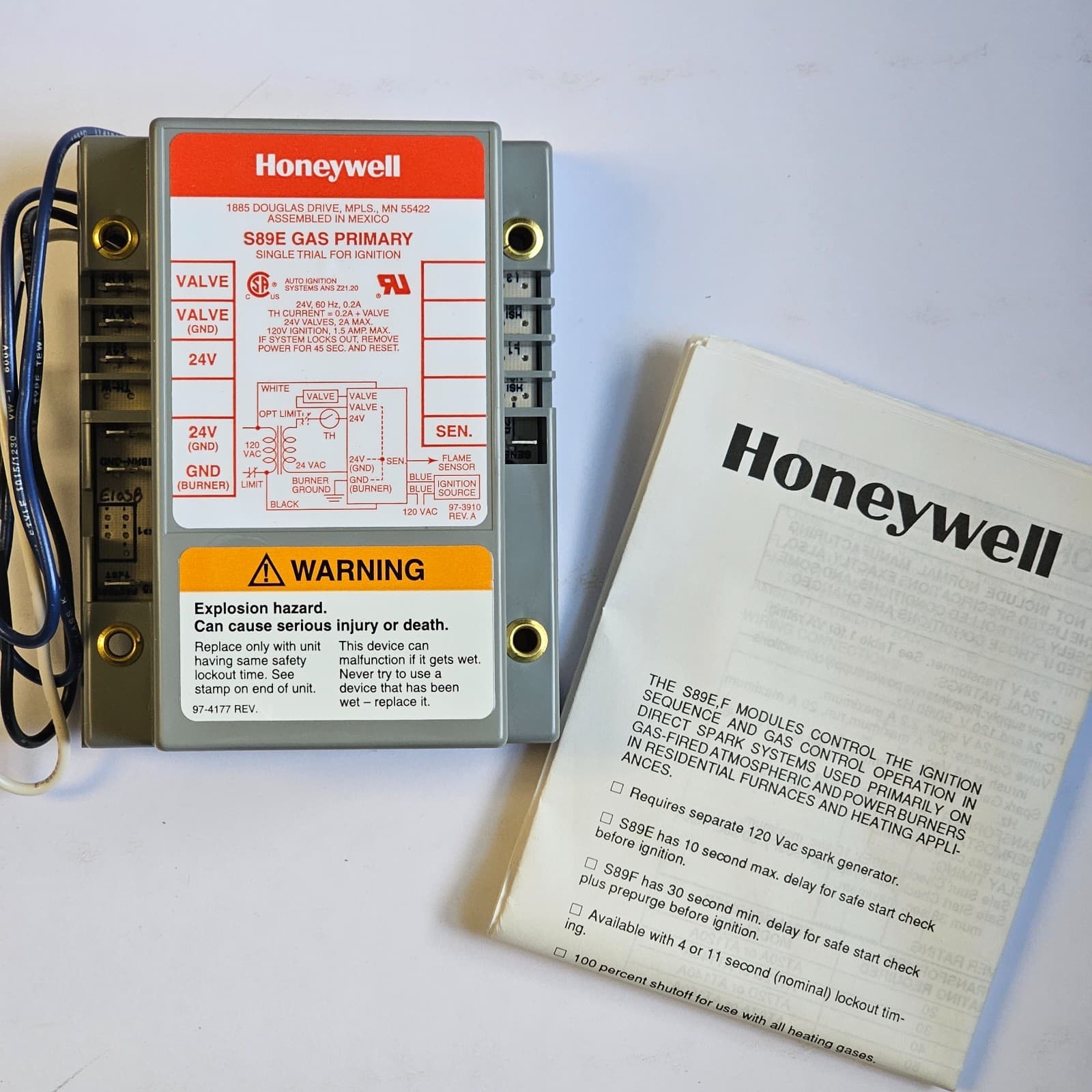 HONEYWELL Resideo S89E1058 DIRECT SPARK IGNITION MODULE, S89E-1058 S89E 1058