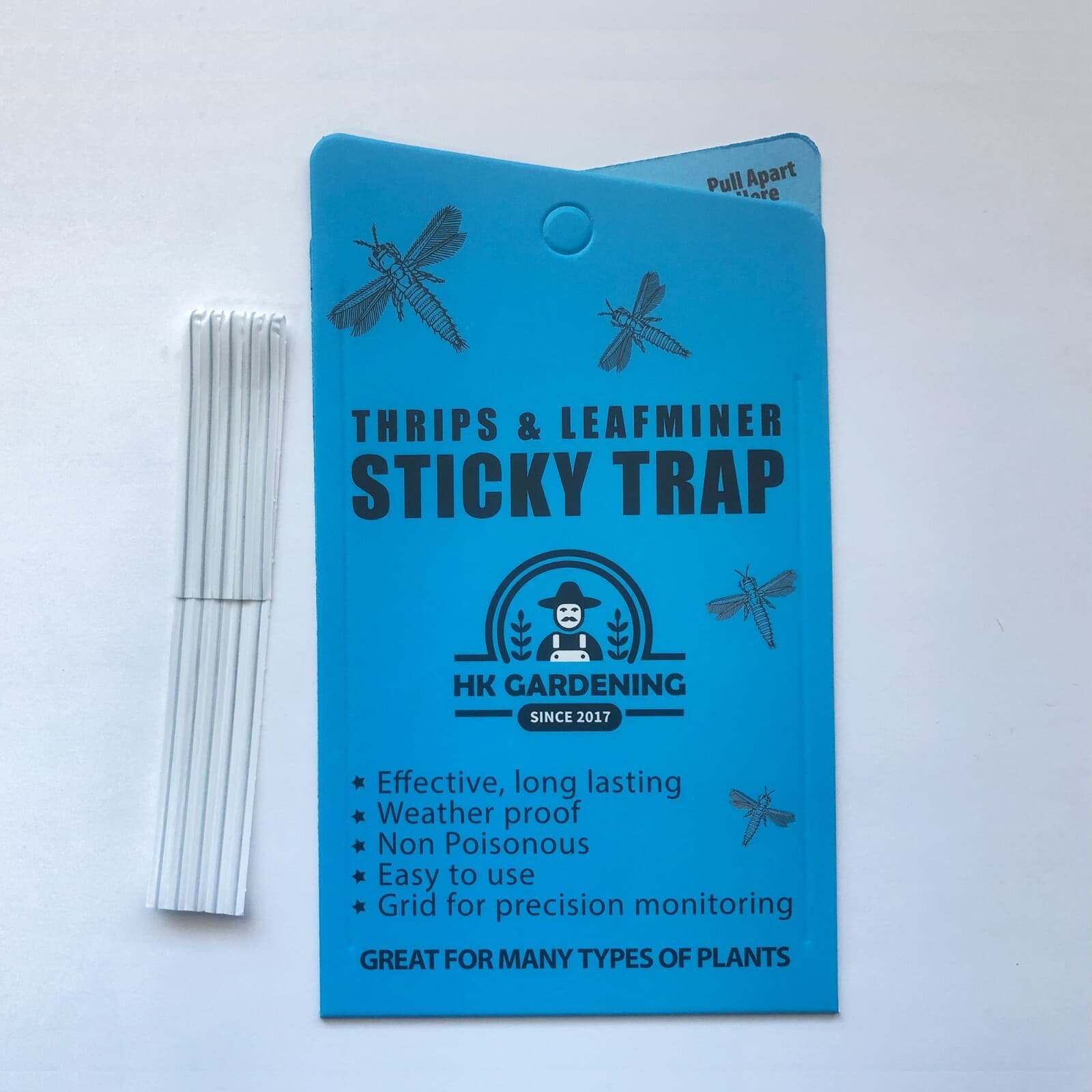 5PK-Blue Sticky Thrips & Leaf miner Trap Paper Insect Glue Catcher 4