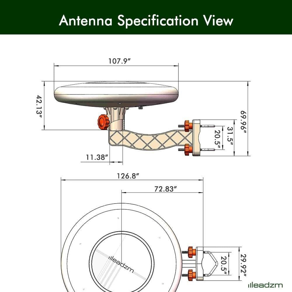 360° Omni-directional Outdoor TV Antenna RV Marine Gain Booster Digital 150 Mile 2