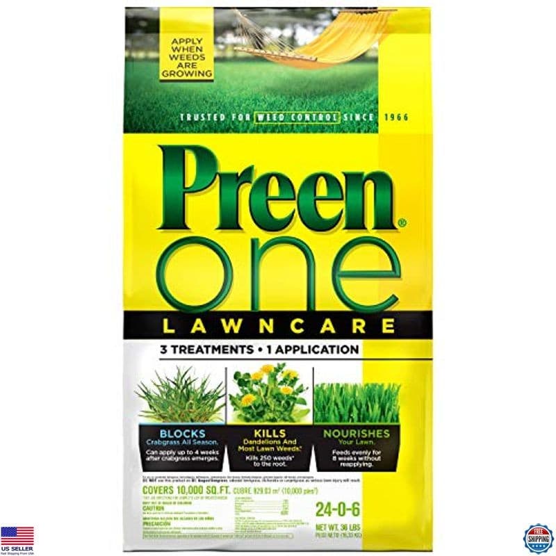 Preen One Lawncare 36 lb. Granular Fertilizer Covers 10,000 sq. ft. Green Grass
