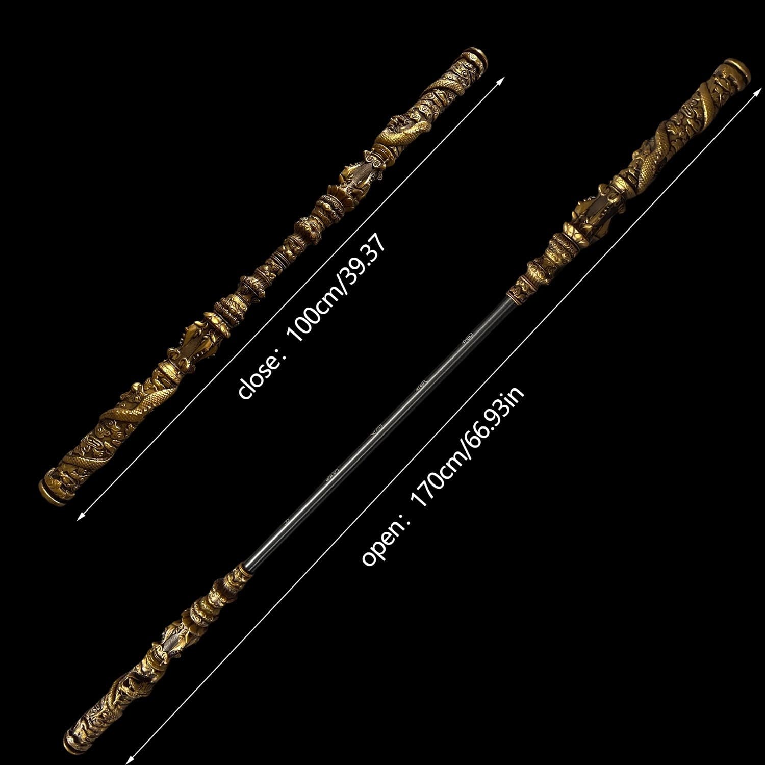 Black Myth Wukong,full length 1.7m retractable aluminum alloy golden band weapon 2