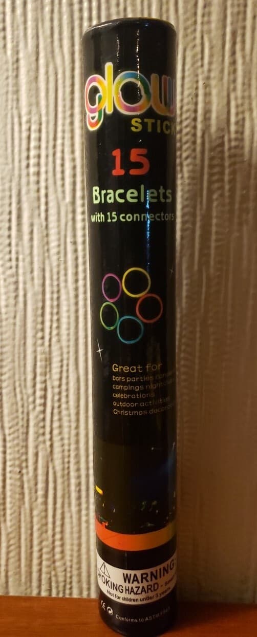 Glow Stick 15 Piece Braclet In Tube - For Parties Concerts Nightclubs Camping