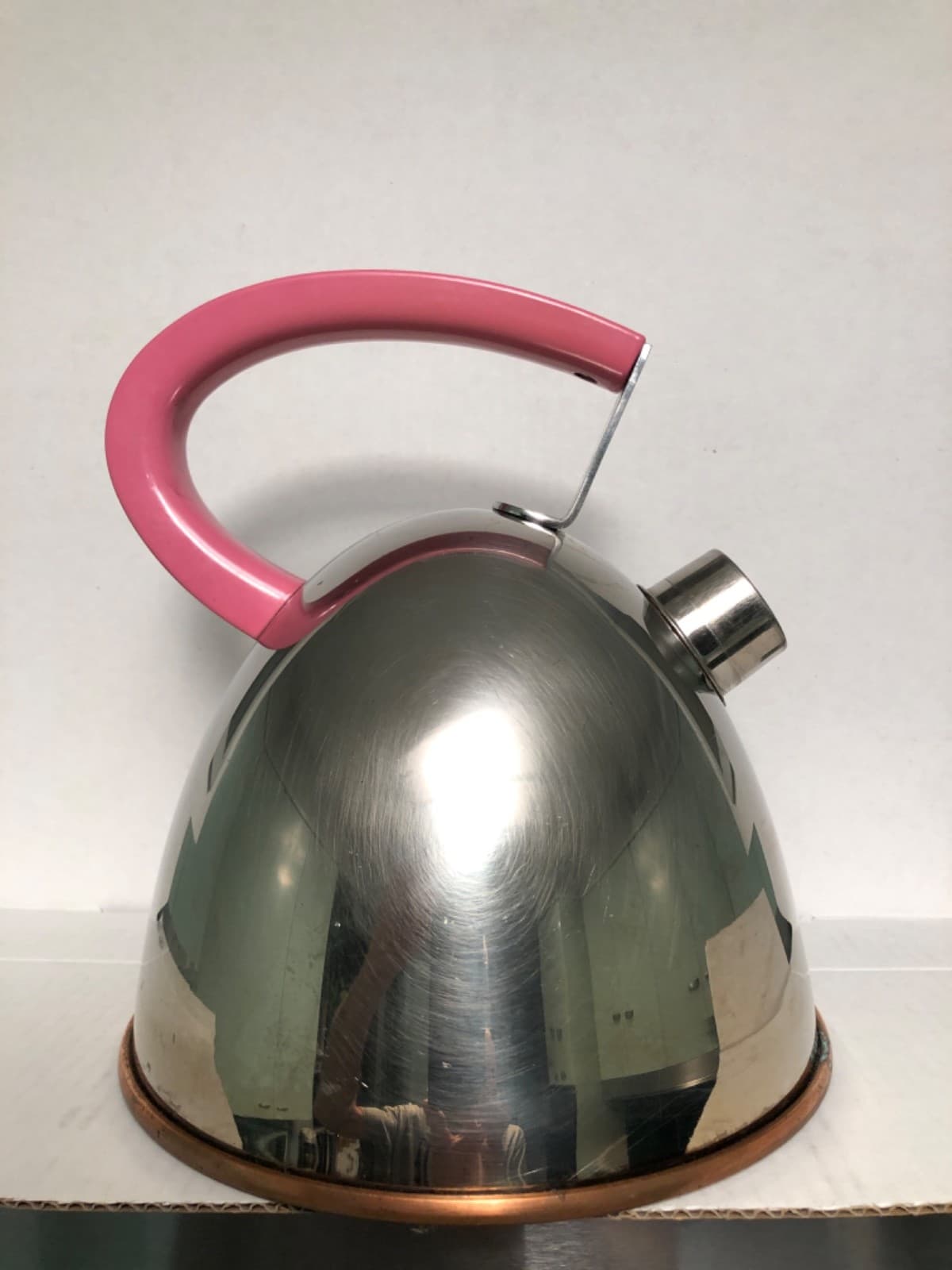 REIN KUPFER PLANBODEN MCM TEA KETTLE PINK HANDLE COPPER BOTTOM