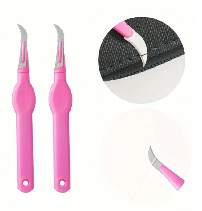 2pcs Purple Seam Rippers - Plastic Handle Thread Cutters for Sewing & Crafts-NEW 2
