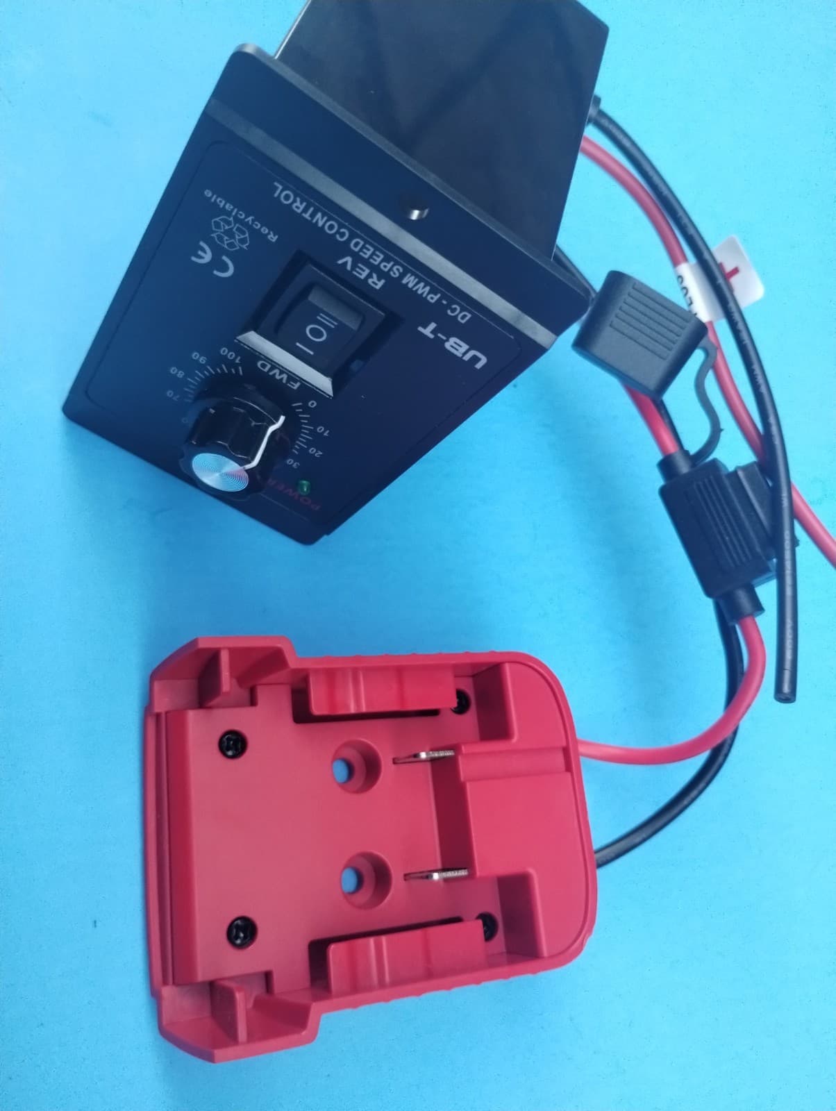 DC 12-60V 20A Motor Speed Controller PWM Adapter for Milwaukee 18V Battery, DIY