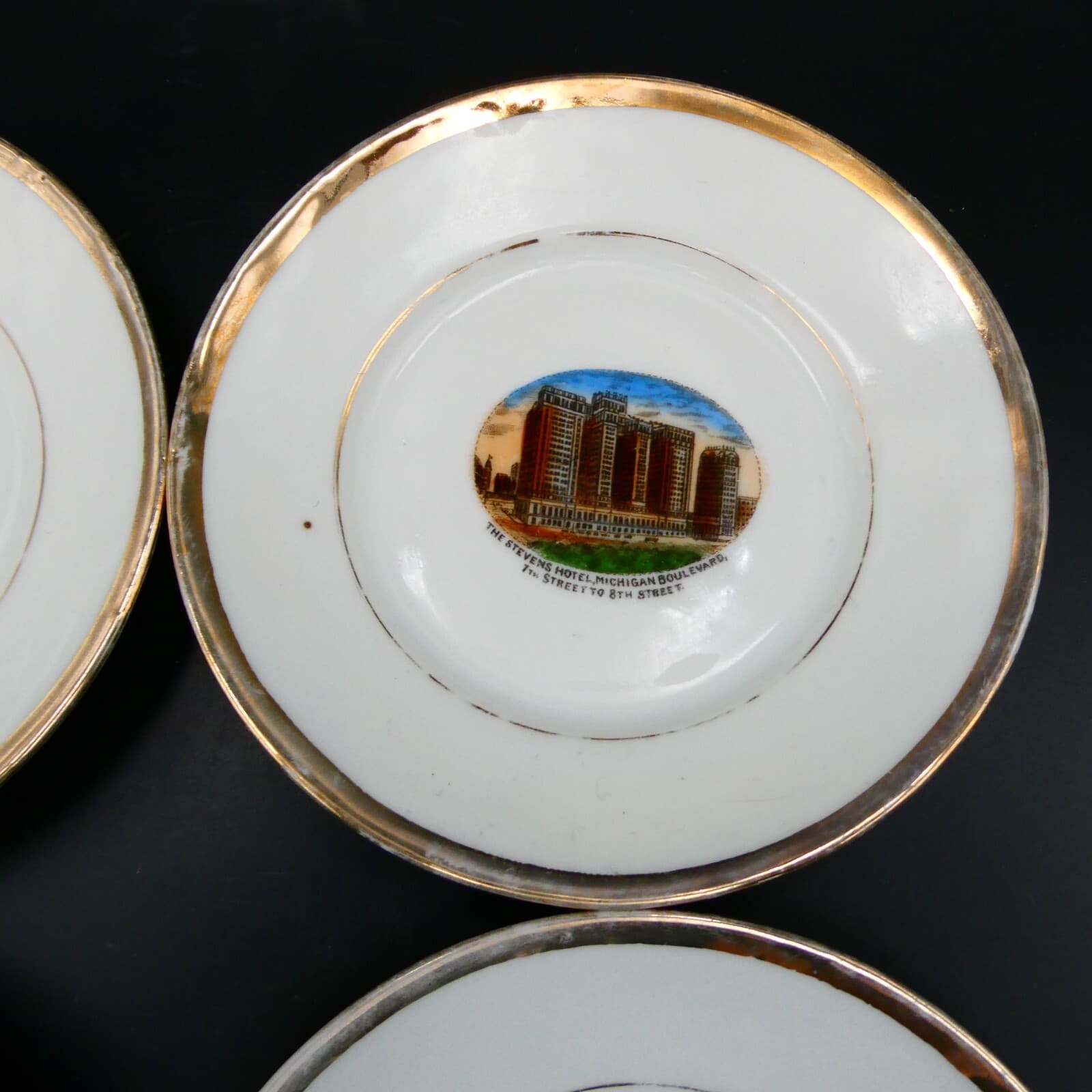 Antique Chicago Illinois Souvenir Plates Set of 6 Wacker Dr Art Institute Pier 3