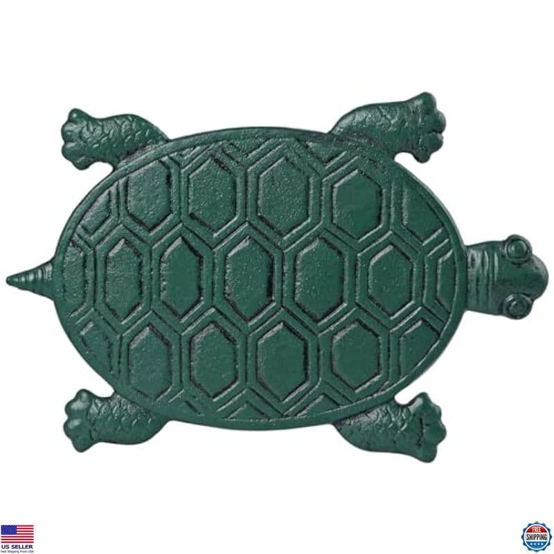Charming Cast Iron Tortoise Stepping Stone - Green Turtle Garden & Walkway Paver 2