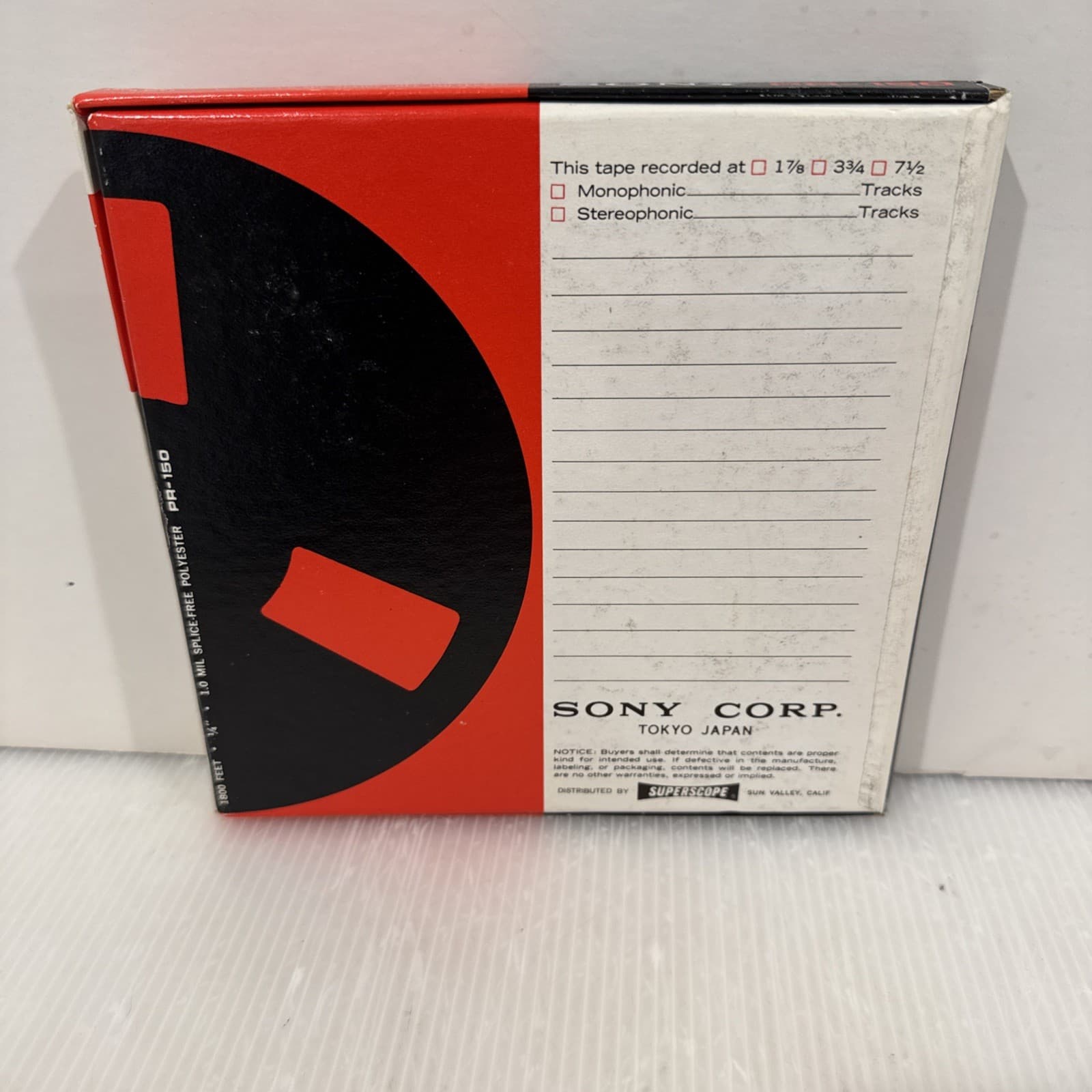Sony PR-150 1800 Ft 1/4" 1 MIL Recording Tape 2