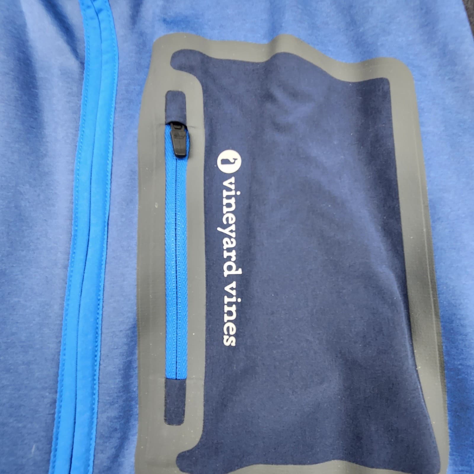 Vineyard Vines Mens Vest L Blue Gray Full Zip Sleeveless Athletic Layering 2