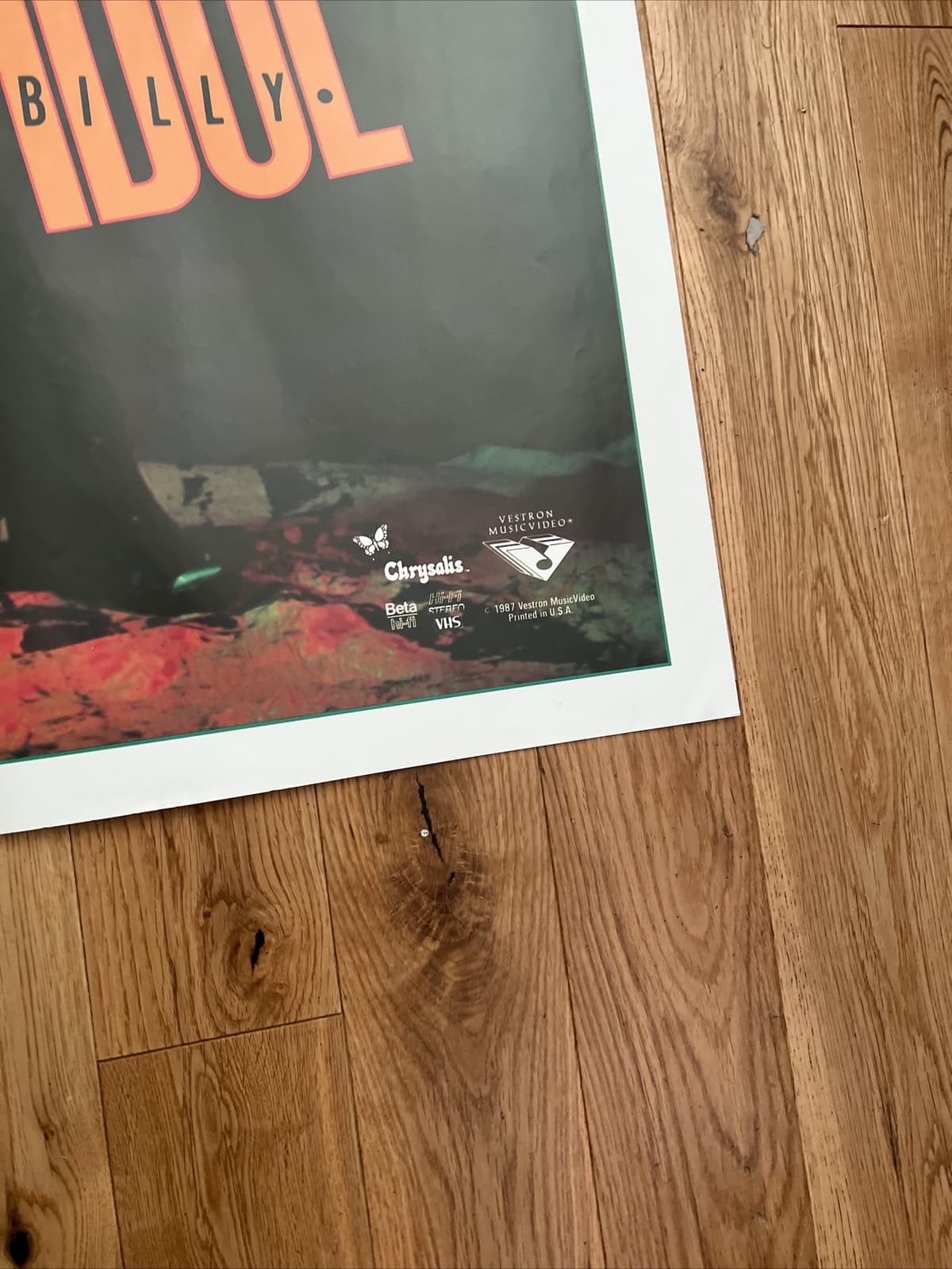 Billy Idol Vital Idol Poster 1987 Vestron MusicVideo USA Fast S/H 3