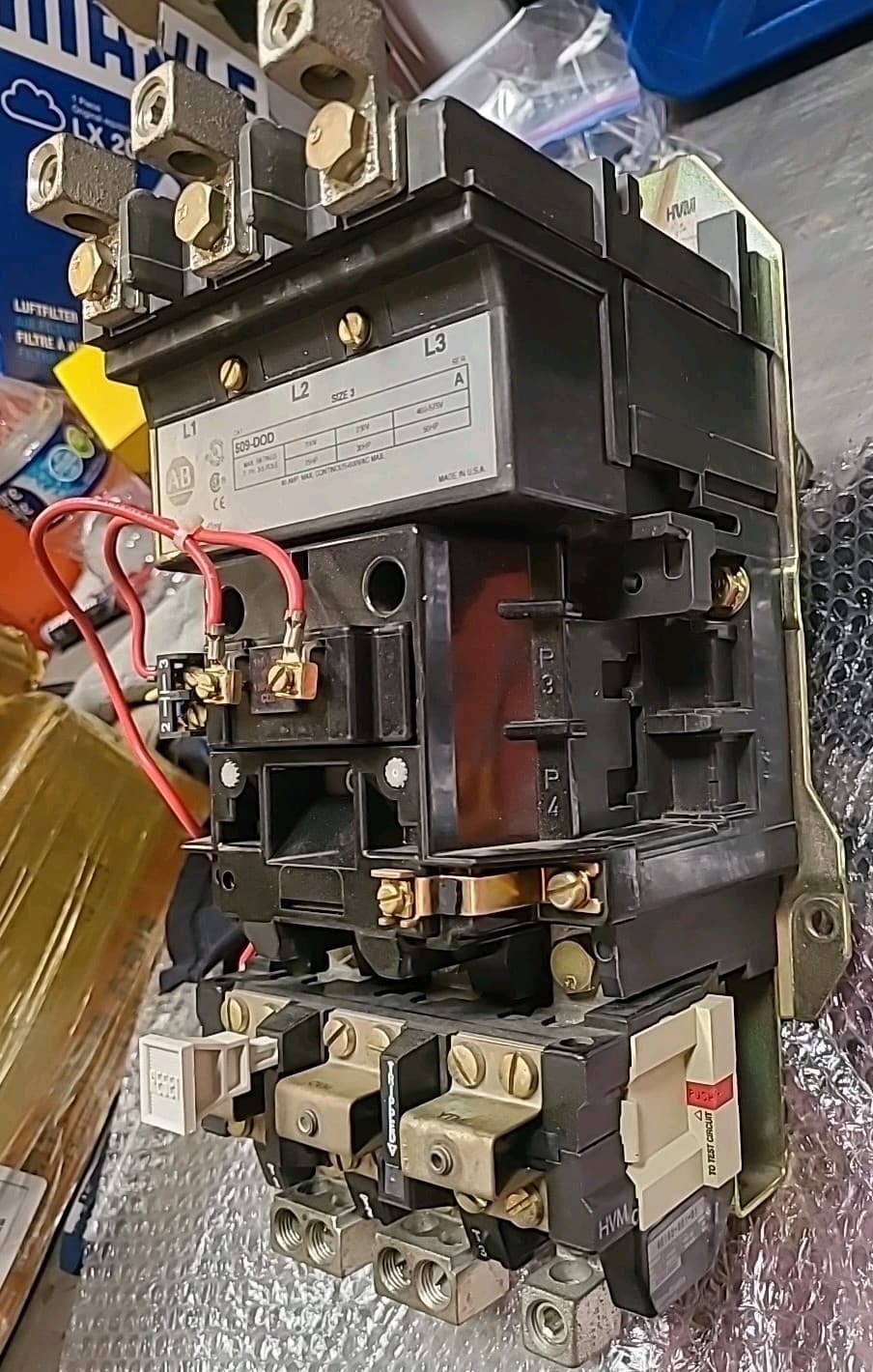 AB Allen Bradley 509-DOD Size 3 Motor Starter 120V Coil 90A 50 HP Ser A 509-D0D 2