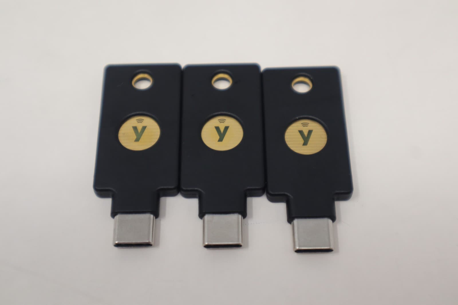 Lot of 3 YubiKey 5C NFC 2FA USB Authentication Security Keys | Used 2