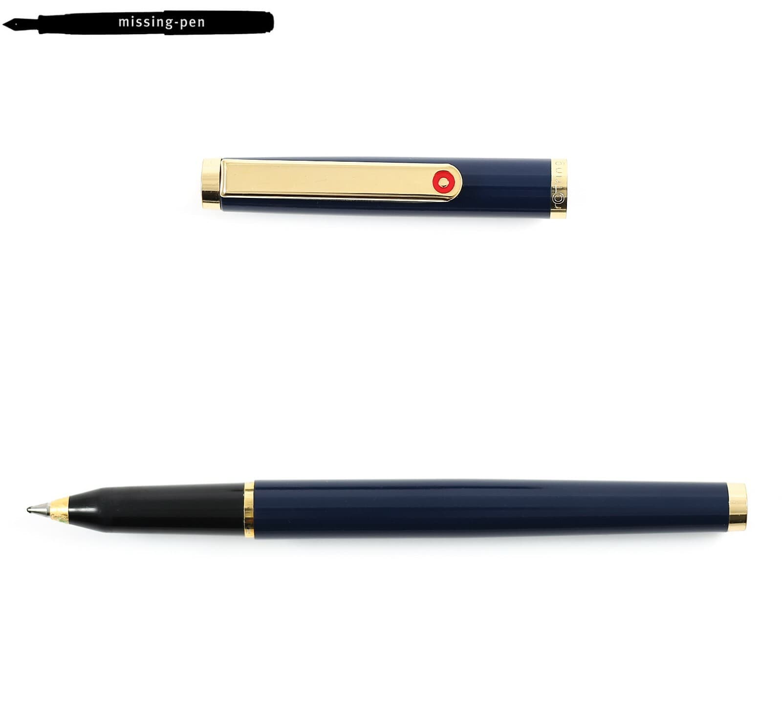 Vintage Rotring Rollerball Pen in Deep Blue with golden Trim 3