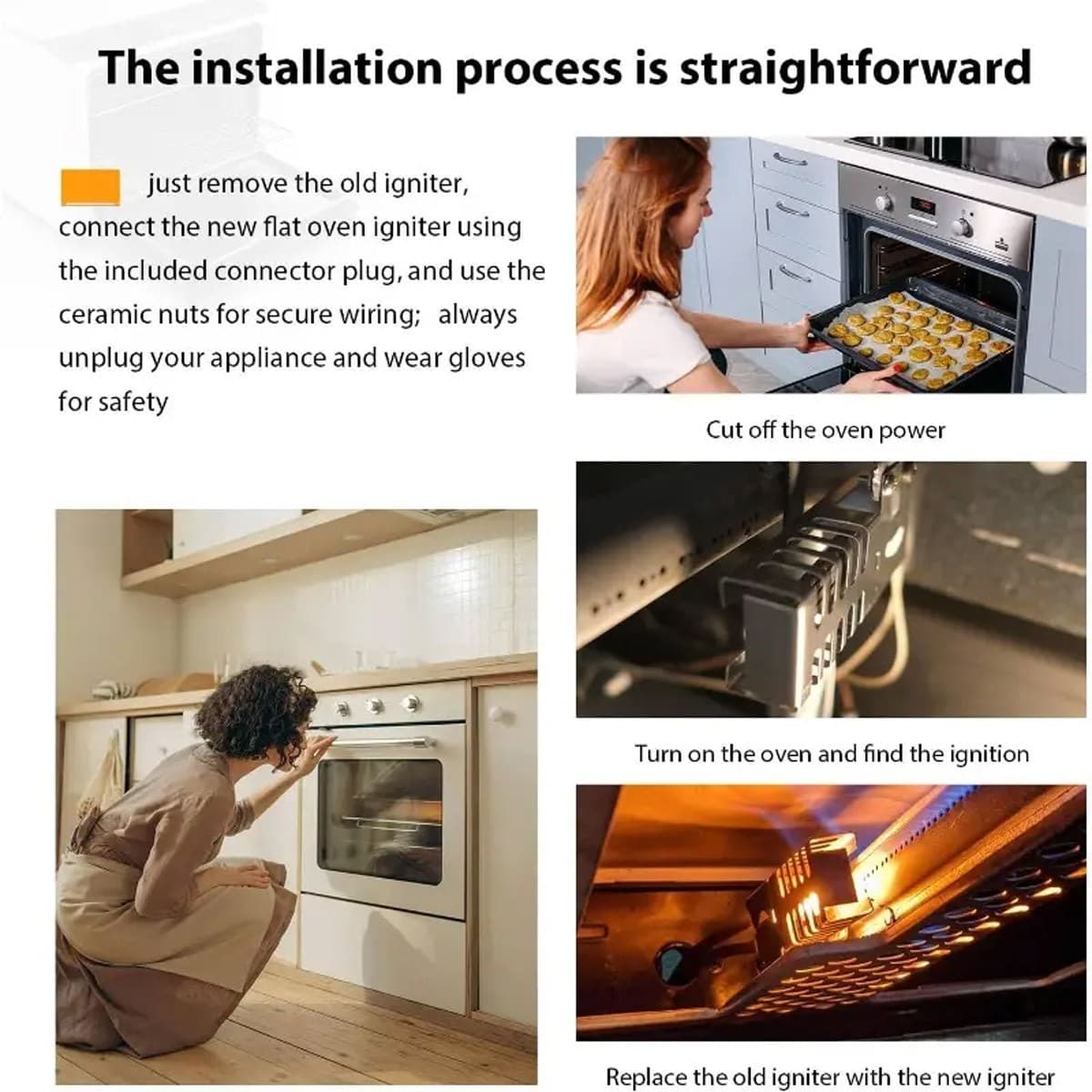 New WB13K21 Flat Igniter Replacement For GE Oven Range 6