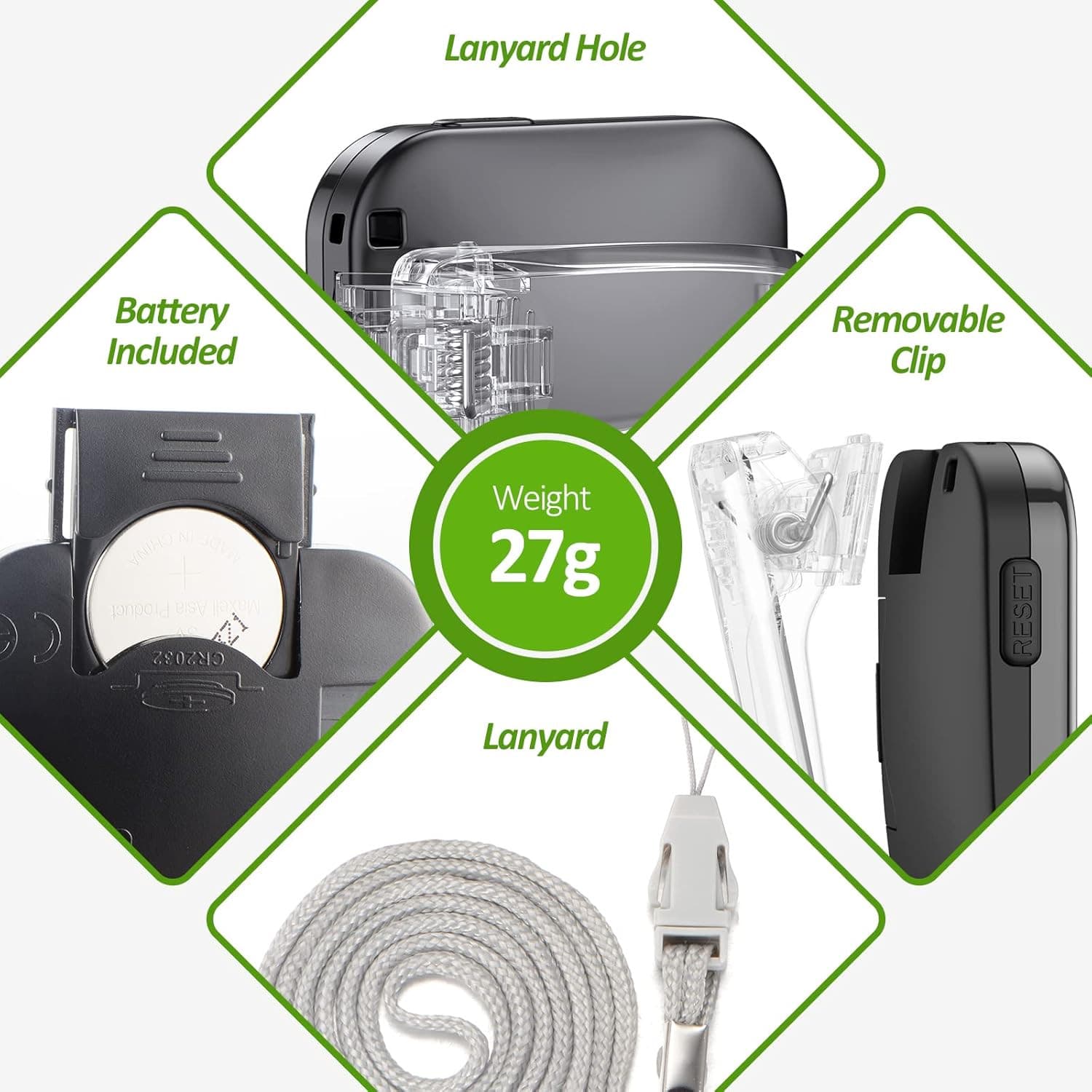 3D Pedometer for Walking, Simple Step Counter for Walking with Removable Clip an 5