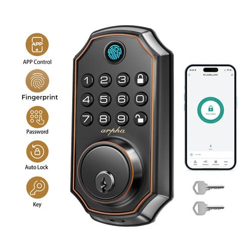 ARPHA Fingerprint Door Lock Biometric Smart Lock APP Bluetooth Keyless Deadbolt