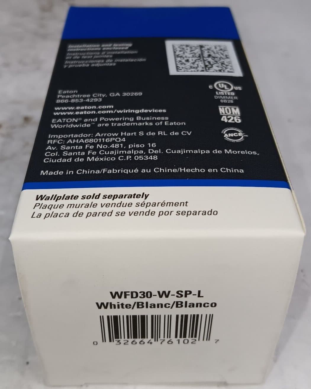 BOX OF 6) NEW EATON WFD30-W-SP-L WI-FI SMART UNIVERSAL DIMMER SWITCH WHITE 4
