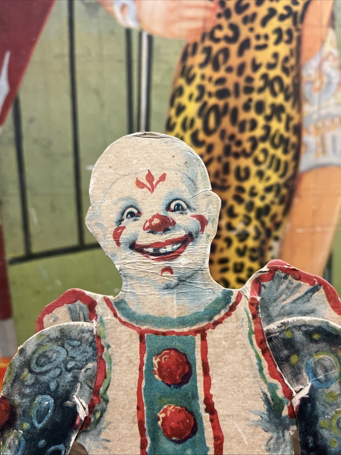 ANTIQUE C. 1910 CLOWN CARNIVAL COUNTERTOP DISPLAY SIGN CIRCUS FREAK SHOW RARE!! 5