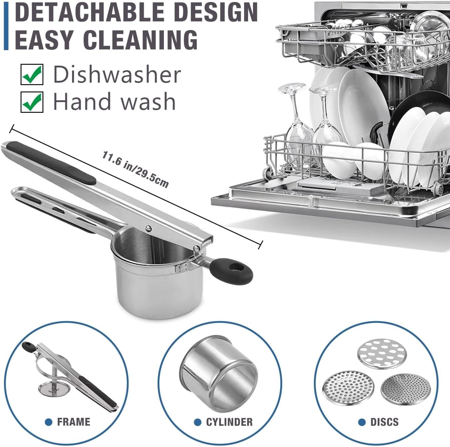 Potato Ricer, AITRAI Large 15oz Potato Ricer and Masher Heavy Duty Stainless Ste 5