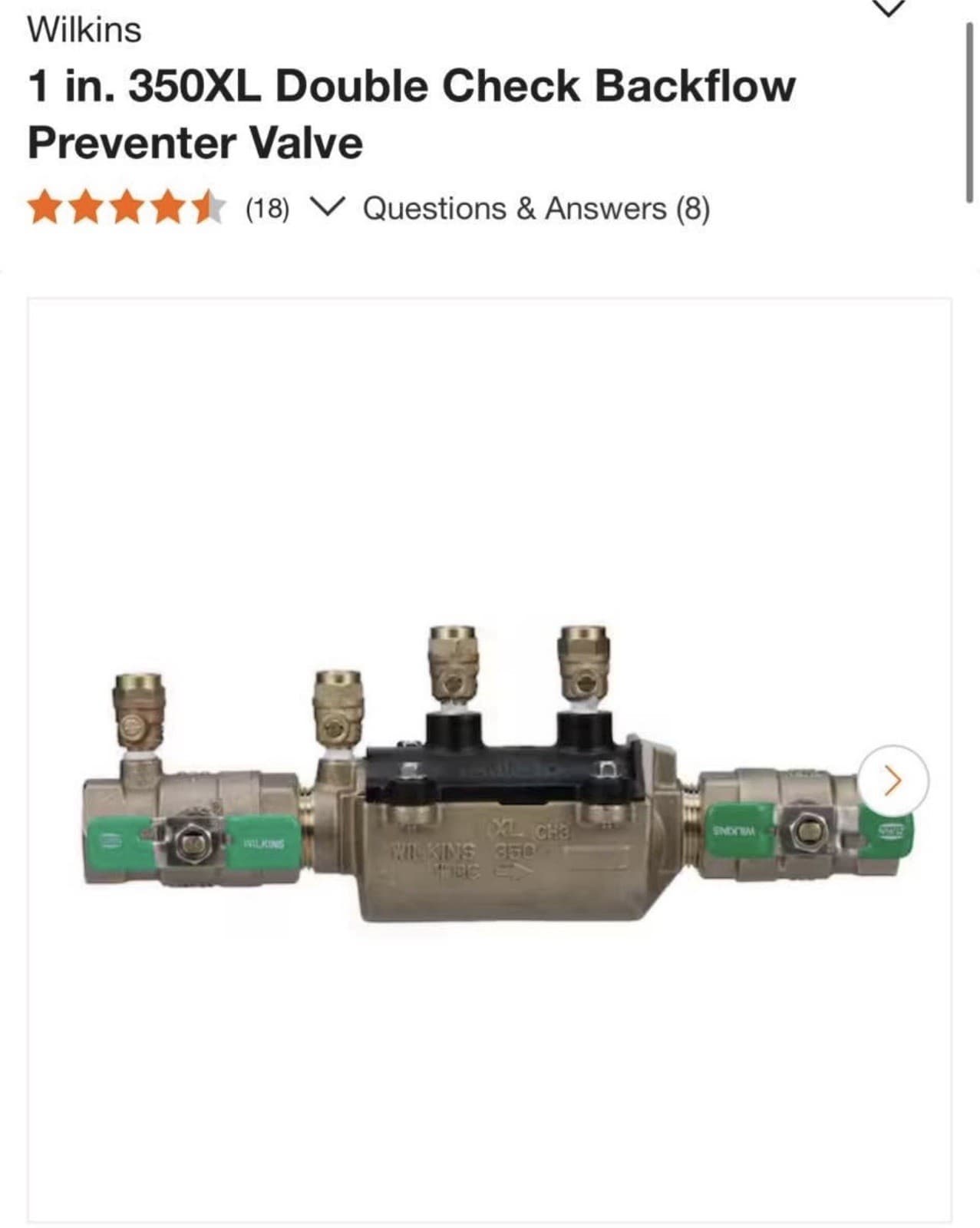 ZURN Wilkins 1 in. 350XL Double Check Backflow Preventer Valve #1 OPEN BOX 4